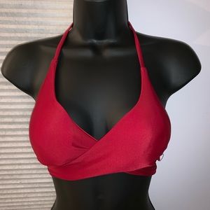 Red wrap around bikini top
